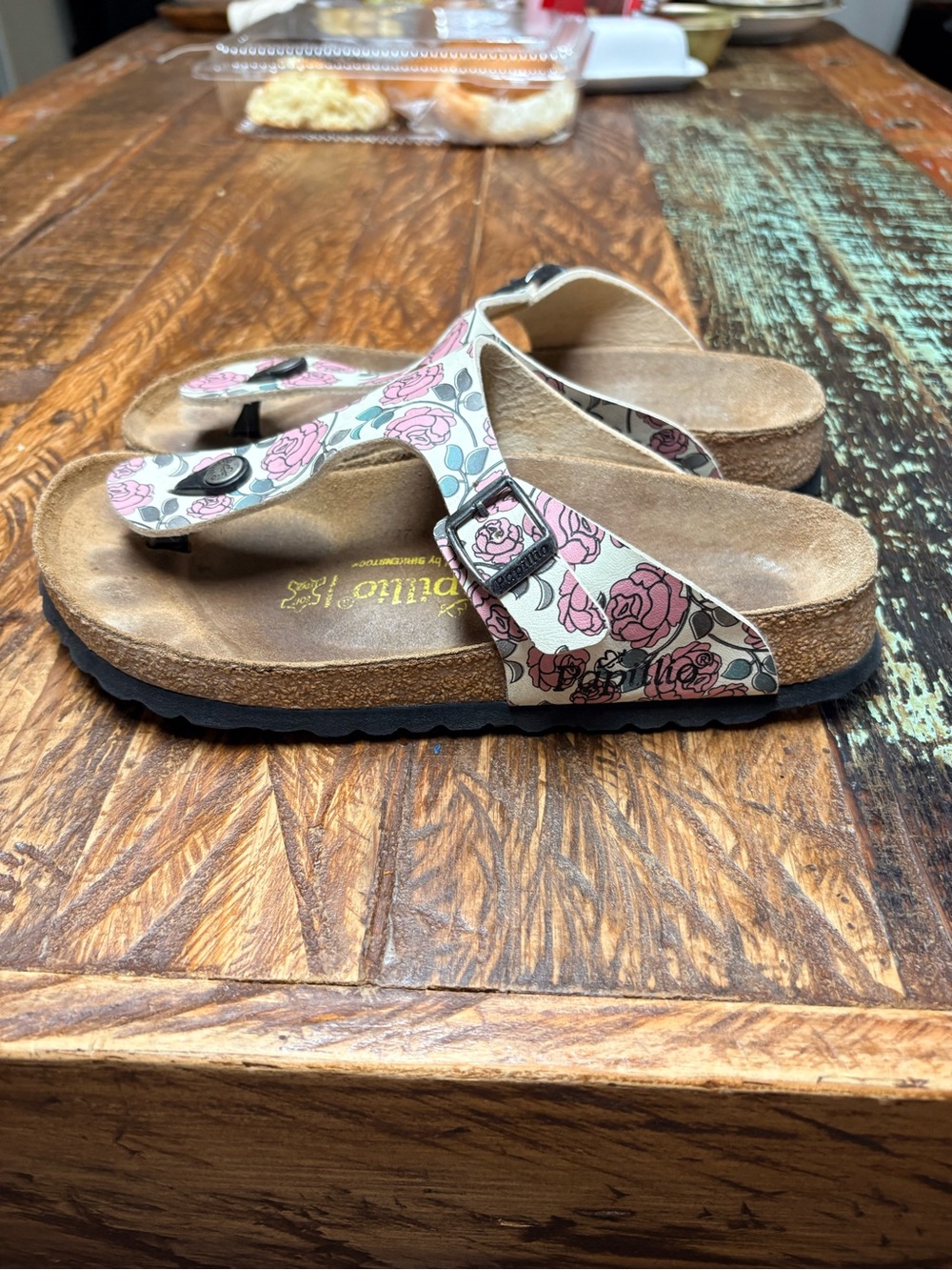 Papillio By Birkenstock Women’s Gizeh Pink Floral Print Thong Sandals Size 8 - Picture 5 of 9